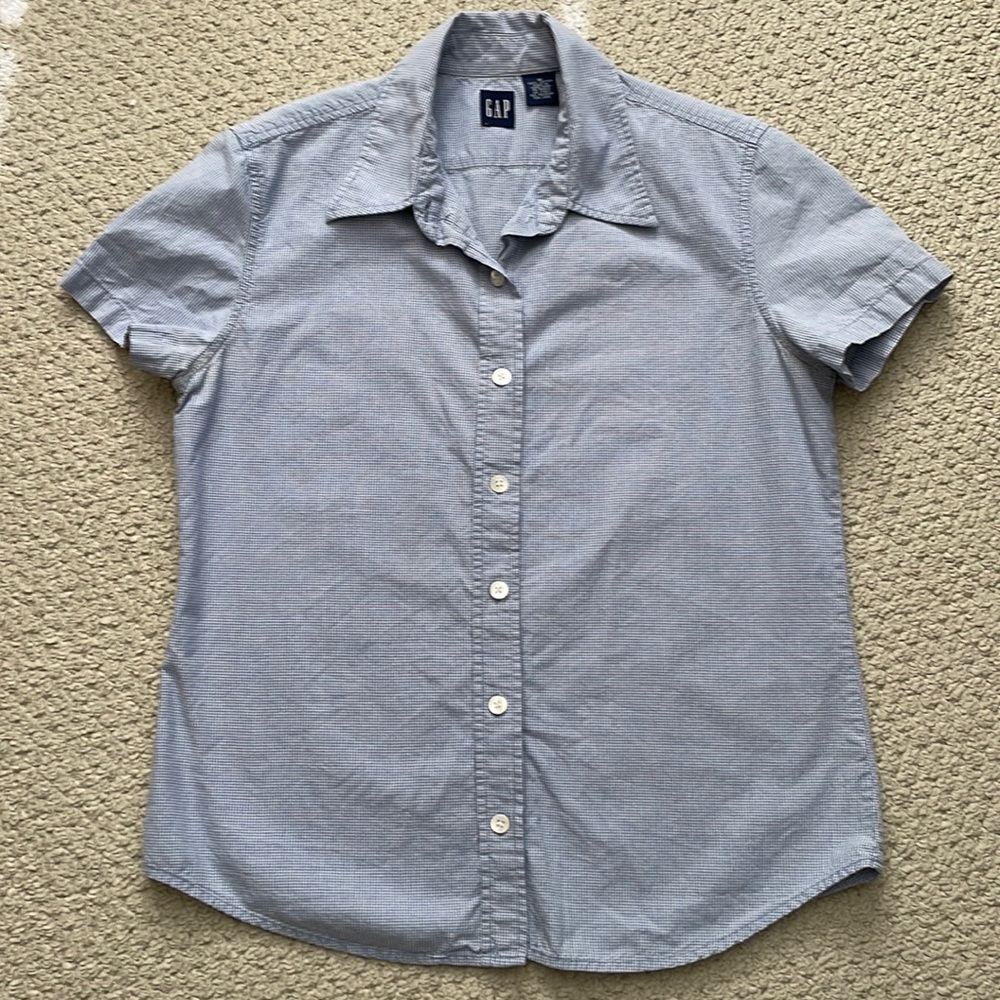 Gap gingham short sleeve button up shirt